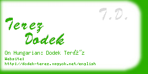 terez dodek business card